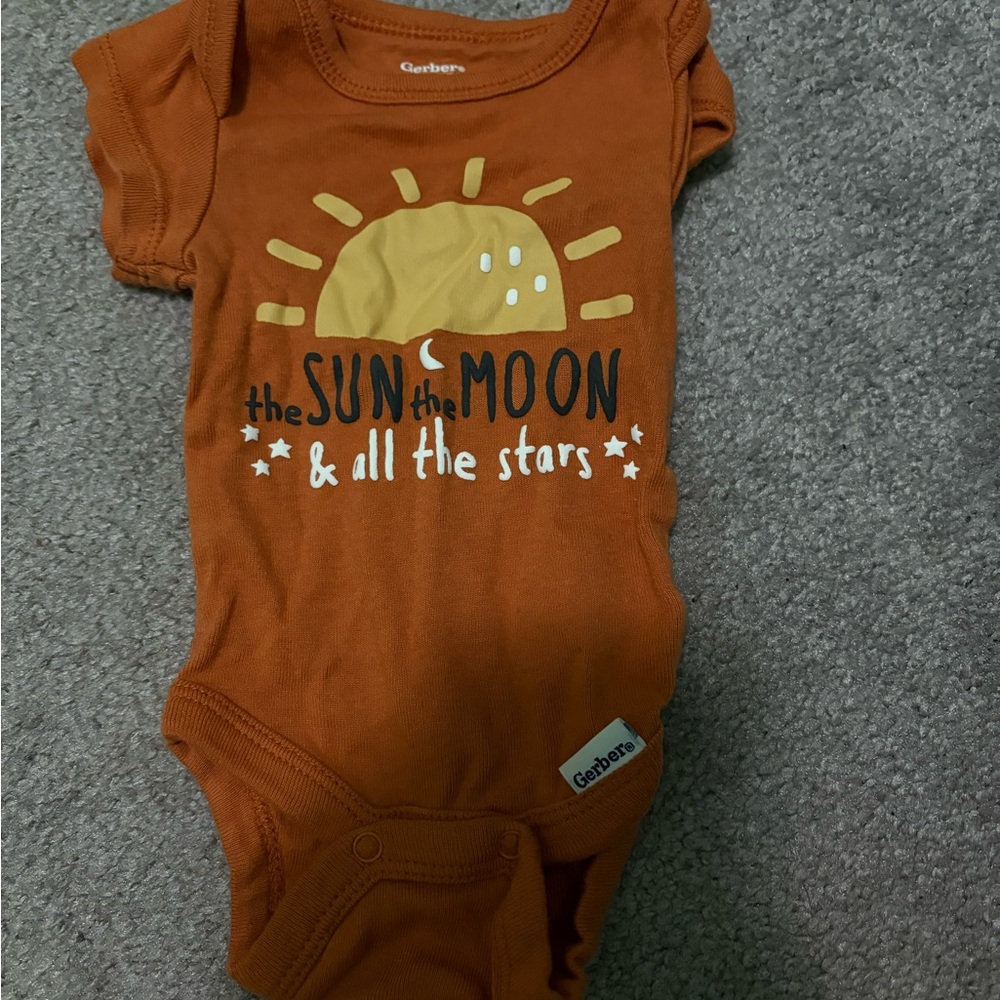 Gerber Orange Bodysuit - Sun and Moon Theme
